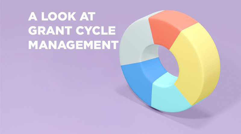 Graph indicating the grant Cycle with caption reading: A Look at Grant Cycle Management